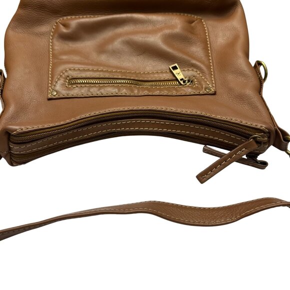 Stone Mountain Purse Leather Brown Shoulder Bag Zipper Close - Picture 10 of 16